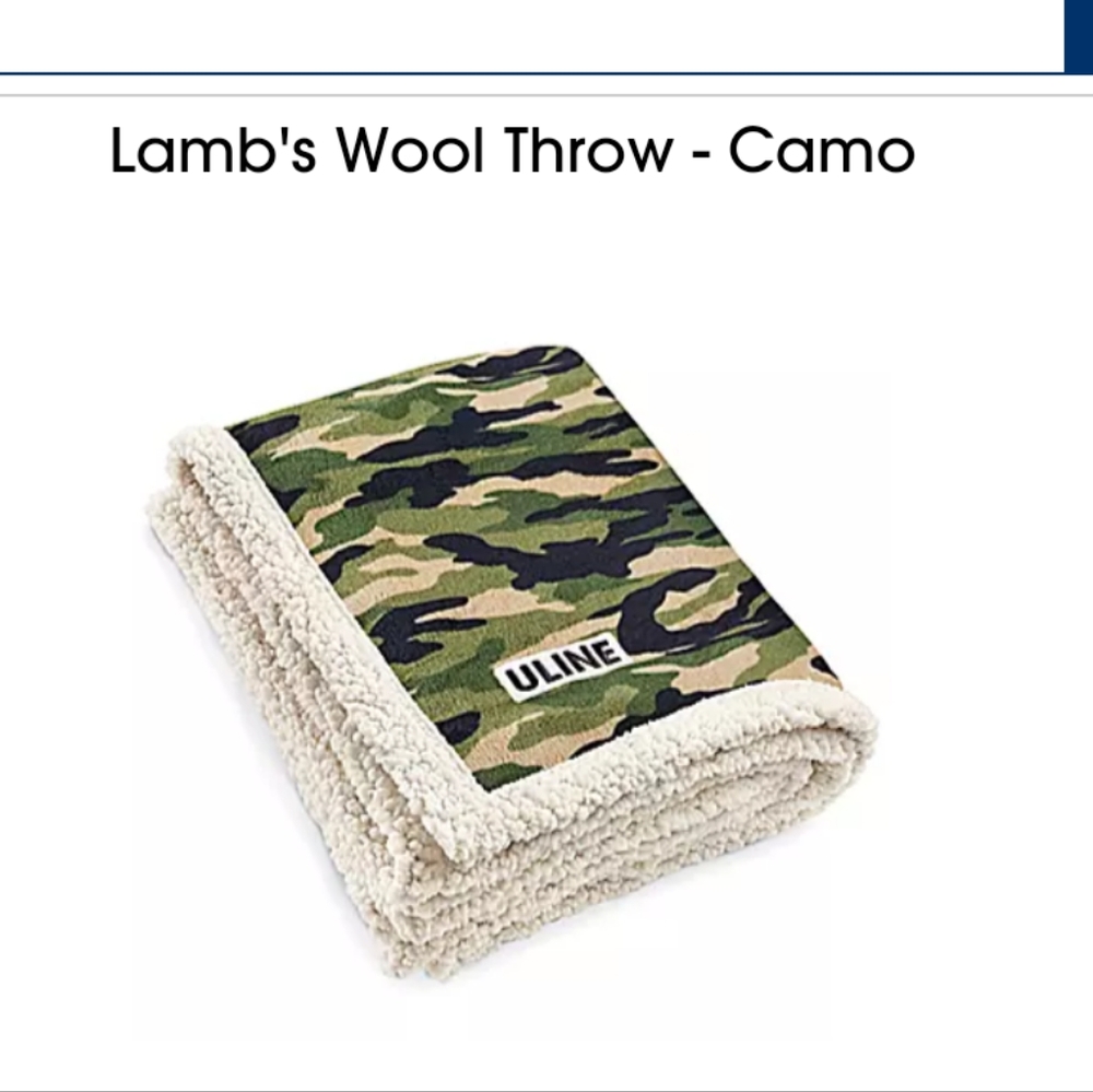 Camo Faux Lambs Wool Throw